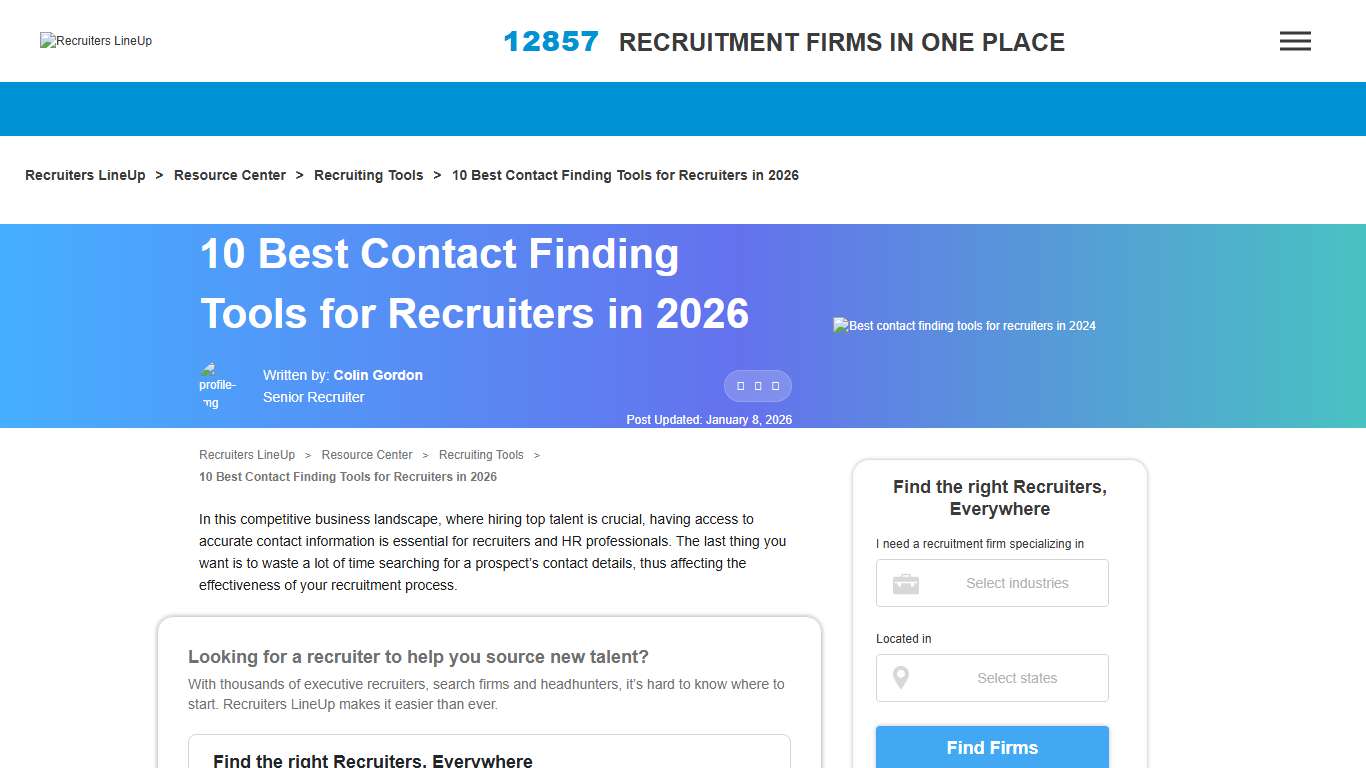 10 Best Contact Finding Tools for Recruiters in 2026 | Recruiters LineUp